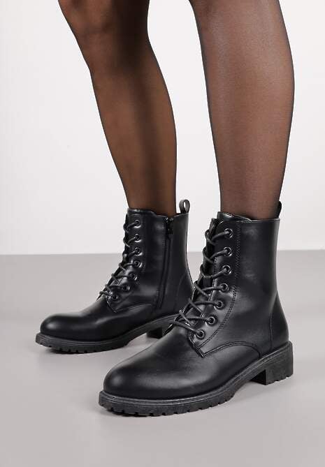 Czarne Klasyczne Botki Workery Morienne