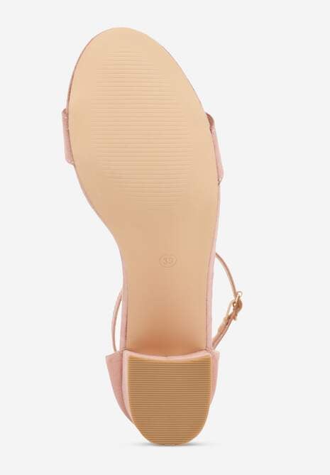 Jasnoróżowe Basicowe Sandały na Słupku Vices z Paskiem Wokół Kostki Varhira 7