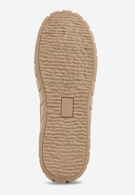 Jasnobrązowe Sneakersy Vices na Platformie z Ozdobą i Napisem Leawen 7