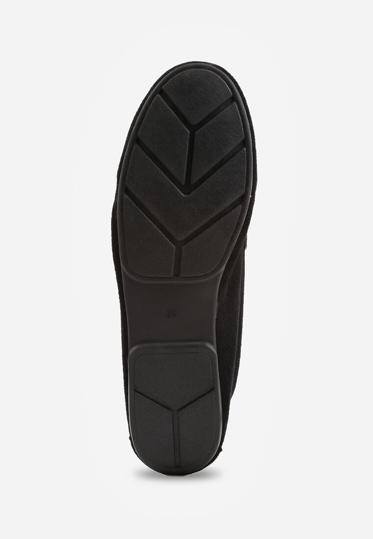 Czarne Mokasyny VICES z Wkładką ze Skóry Naturalnej i Metalicznym Elementem Alcimene 7