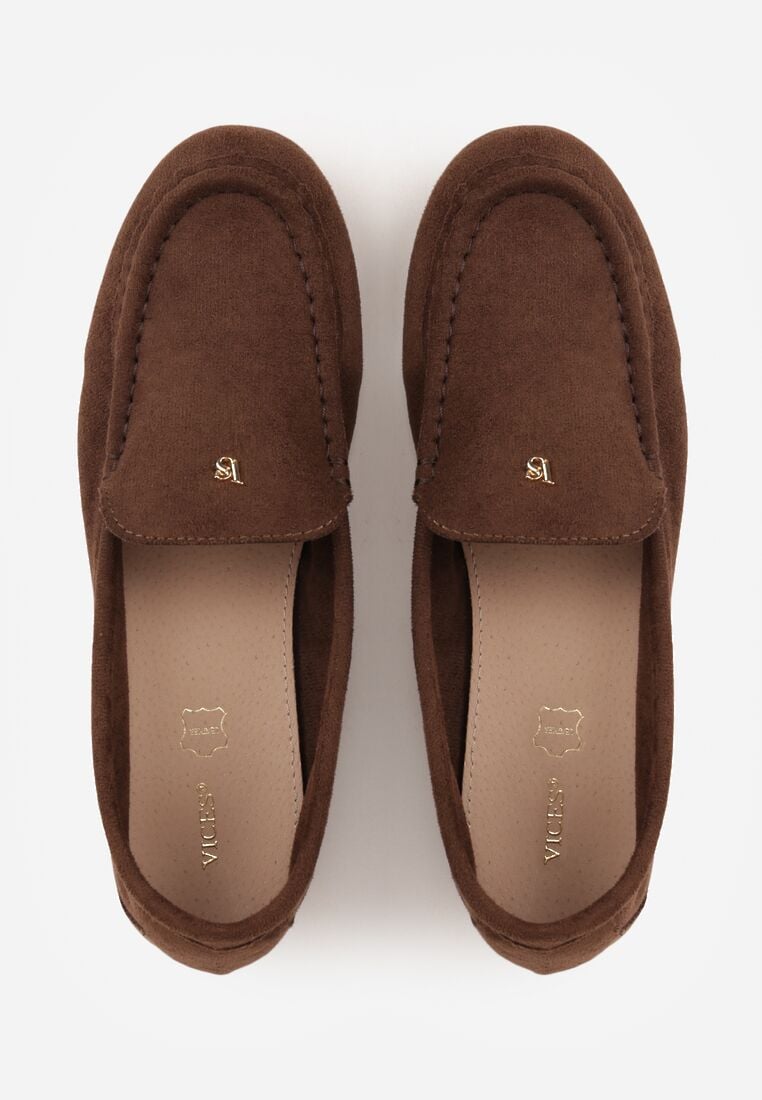 Brązowe Mokasyny VICES z Wkładką ze Skóry Naturalnej i Metalicznym Elementem Alcimene 6