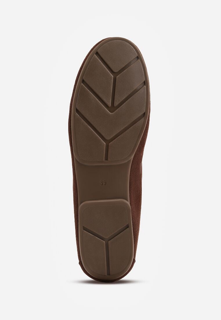 Brązowe Mokasyny VICES z Wkładką ze Skóry Naturalnej i Metalicznym Elementem Alcimene 7