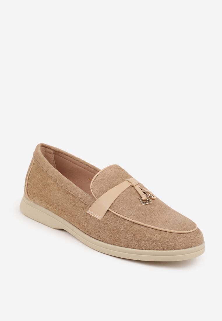 Ciemnobeżowe Mokasyny VICES z Imitacji Zamszu z Wkładką ze Skóry Naturalnej Dispova 5