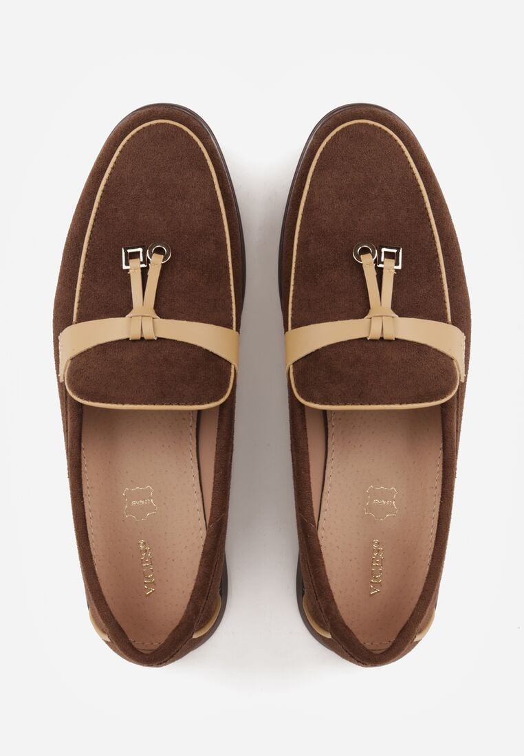 Brązowe Mokasyny VICES z Imitacji Zamszu z Wkładką ze Skóry Naturalnej Dispova 6