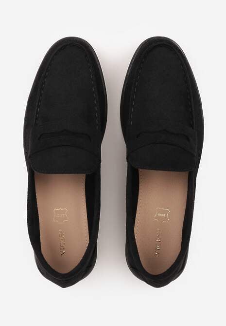 Czarne Mokasyny Casual VICES z Imitacji Zamszu z Wkładką ze Skóry Naturalnej Sheiris 6