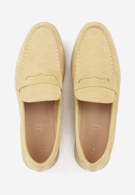 Żółte Mokasyny Casual VICES z Imitacji Zamszu z Wkładką ze Skóry Naturalnej Sheiris 6
