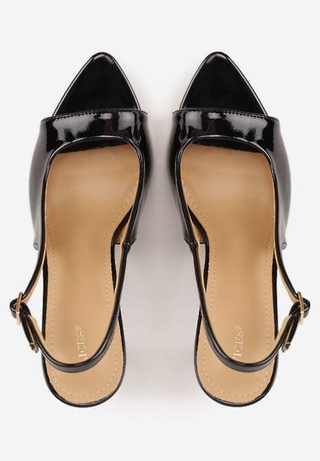 Czarne Sandały VICES na Szpilce z Lakierowanym Wykończeniem Nesamenis 6