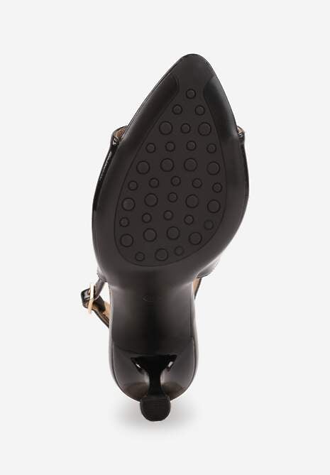 Czarne Sandały VICES na Szpilce z Lakierowanym Wykończeniem Nesamenis 7