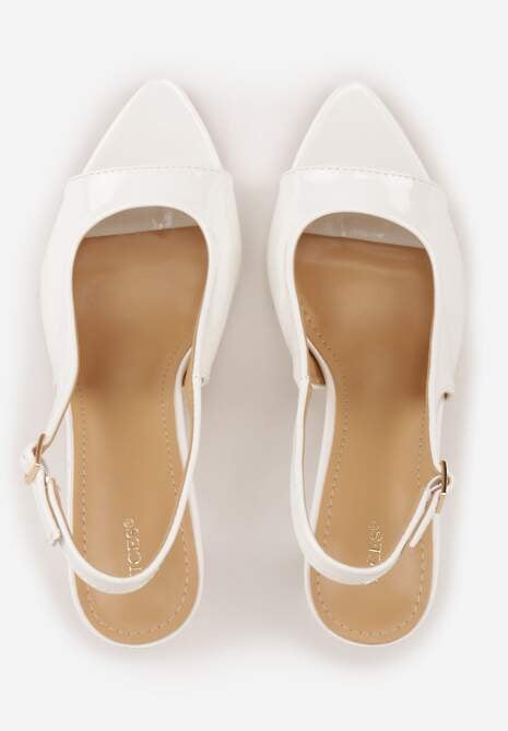 Białe Sandały VICES na Szpilce z Lakierowanym Wykończeniem Nesamenis 6