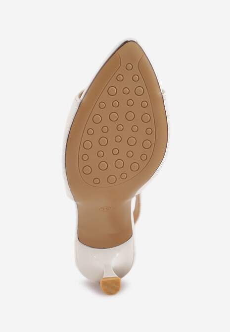 Białe Sandały VICES na Szpilce z Lakierowanym Wykończeniem Nesamenis 7