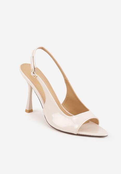 Beżowe Sandały VICES na Szpilce z Lakierowanym Wykończeniem Nesamenis 5