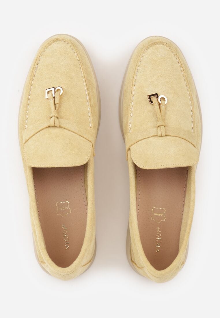 Żółte Mokasyny VICES Casualowe ze Skórzaną Wkładką i Metalowymi Ozdobami Dinsmore 6