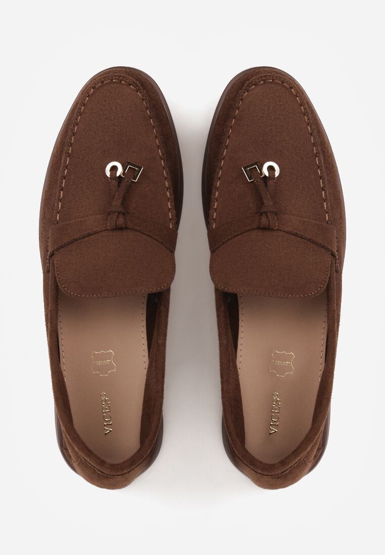 Brązowe Mokasyny VICES Casualowe ze Skórzaną Wkładką i Metalowymi Ozdobami Dinsmore 6