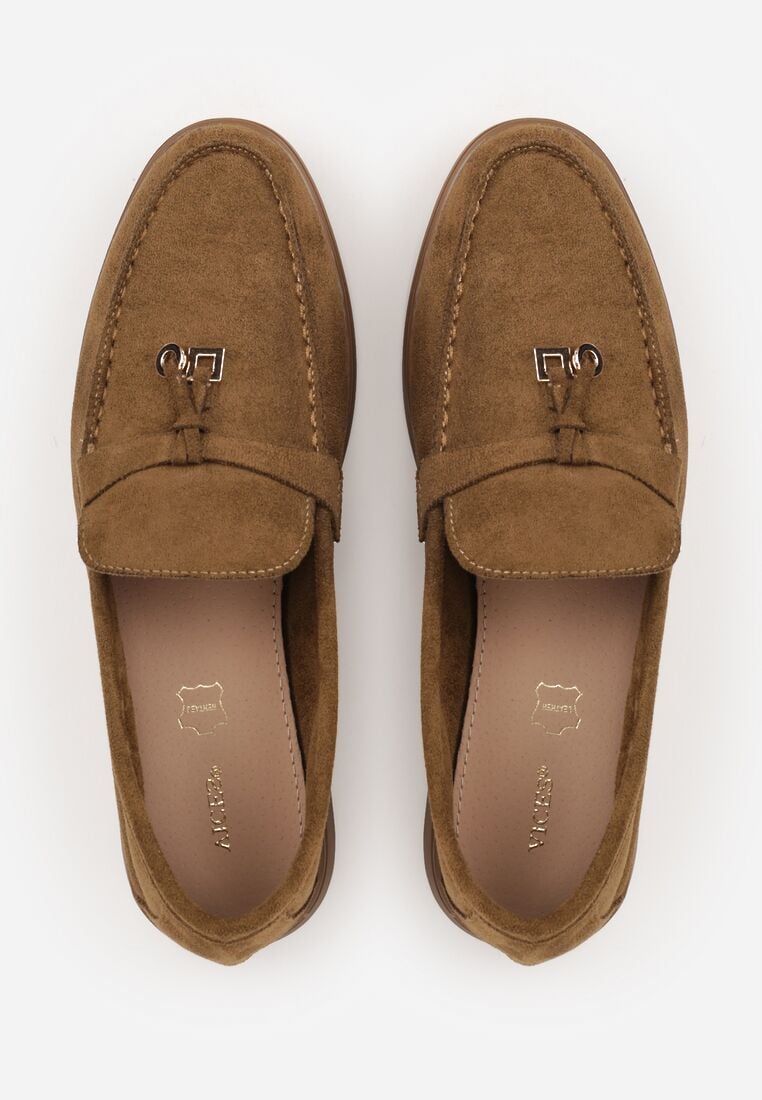 Zielone Mokasyny VICES Casualowe ze Skórzaną Wkładką i Metalowymi Ozdobami Dinsmore 6