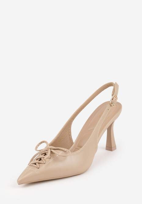 Pantofi stiletto Azimuna Bej închis 5