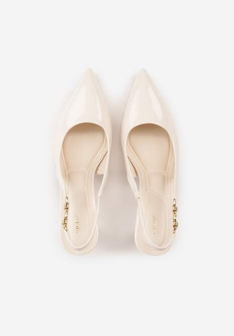 Beżowe Eleganckie Szpilki Slingback VICES z Ozdobną Aplikacją przy Pasku Natera 6