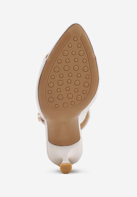 Białe Sandały Slingback VICES na Szpilce z Odkrytym Noskiem Blooma 7