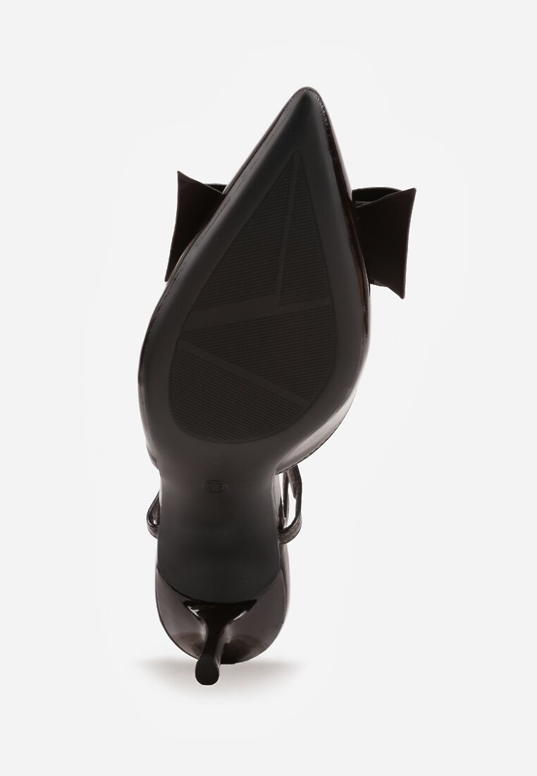 Brązowe Szpilki VICES z Aplikacją w Kształcie Kokardy Evithe 7