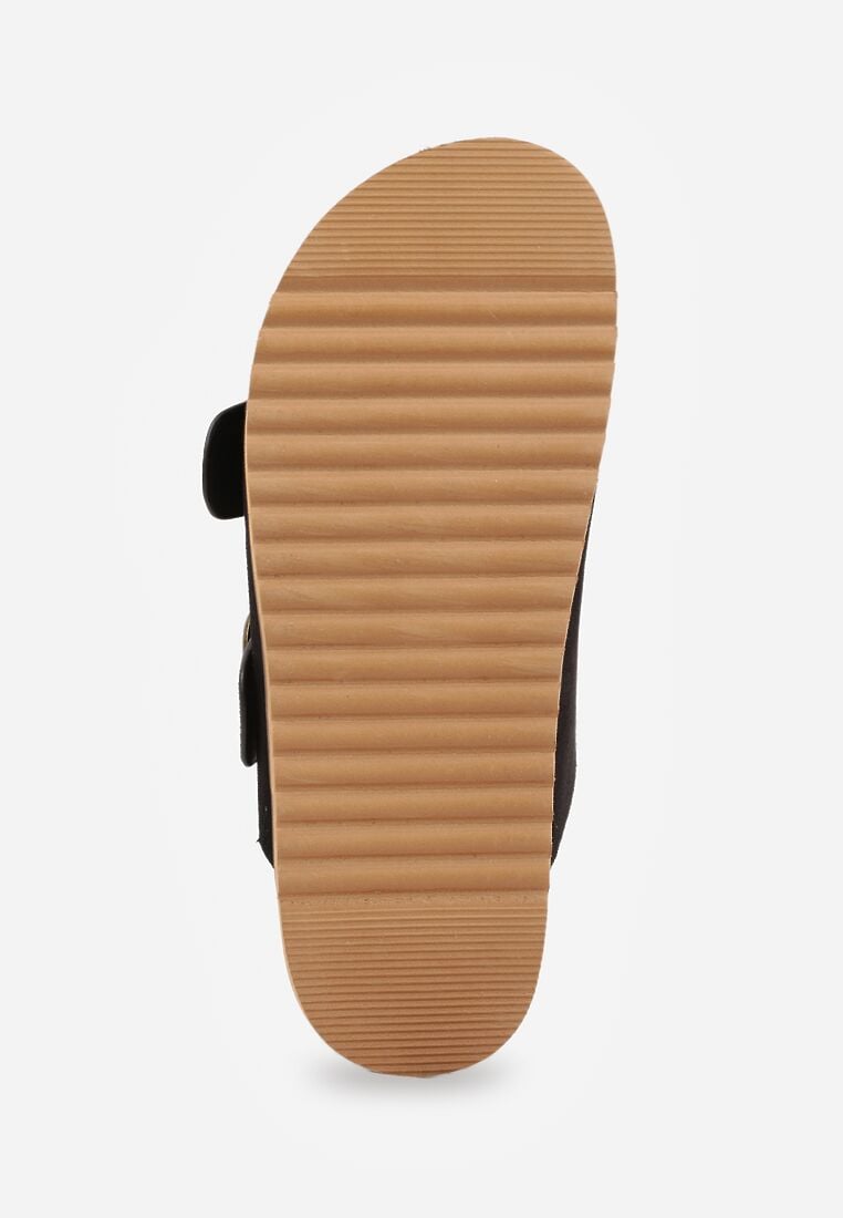 Czarne Klapki VICES Ozdobione Dużymi Klamrami Jenniviane 7