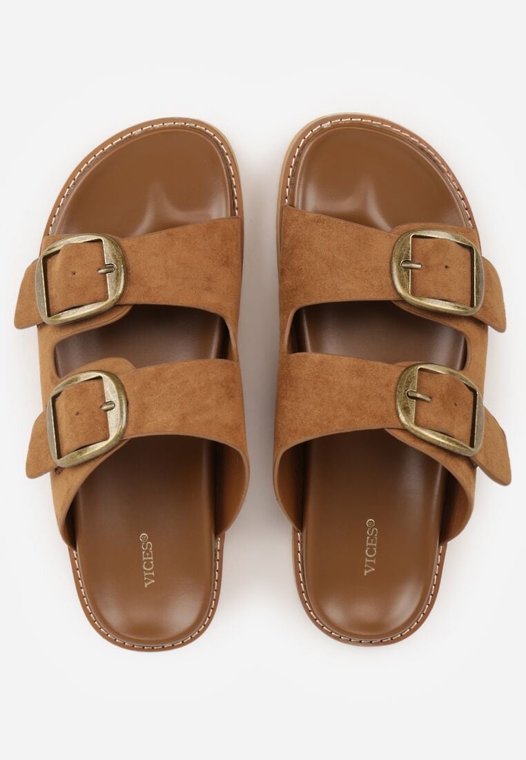 Ciemnobrązowe Klapki VICES Ozdobione Dużymi Klamrami Jenniviane 6