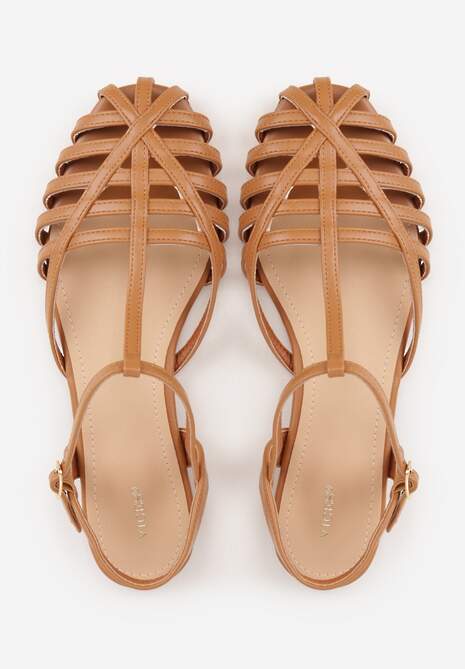 Brązowe Sandały VICES Ozdobione Cienkimi Paskami Calodora 6