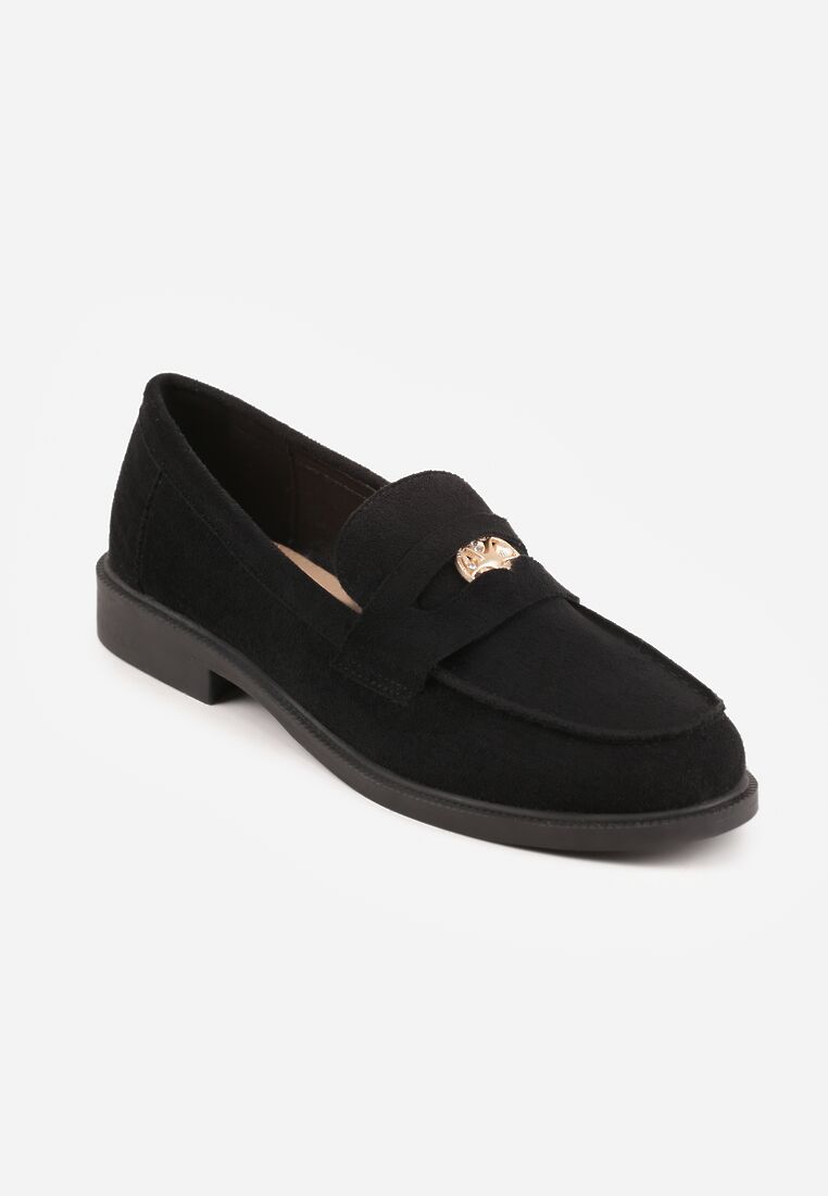 Czarne Mokasyny VICES ze Skórzaną Wkładką i Metaliczną Ozdobą Sereisana 5