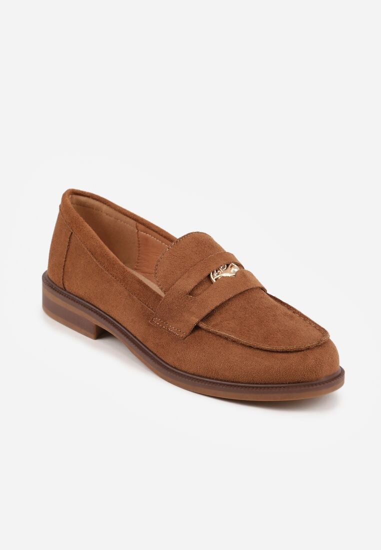 Brązowe Mokasyny VICES ze Skórzaną Wkładką i Metaliczną Ozdobą Sereisana 5