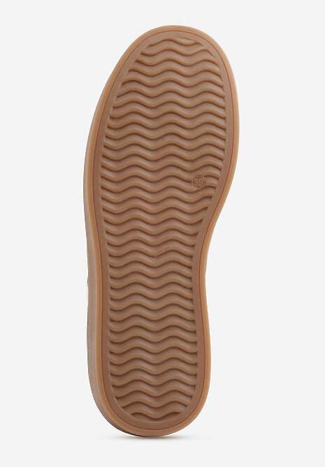 Brązowe Sneakersy VICES Typu Tenisówki na Platformie z Paskami po Bokach Zidilla 7