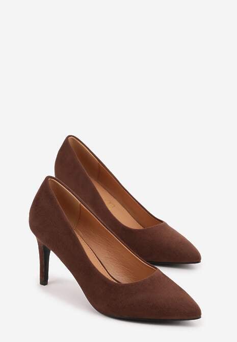 Brązowe Casualowe Szpilki Vices z Wkładką ze Skóry Naturalnej Cleinae 5