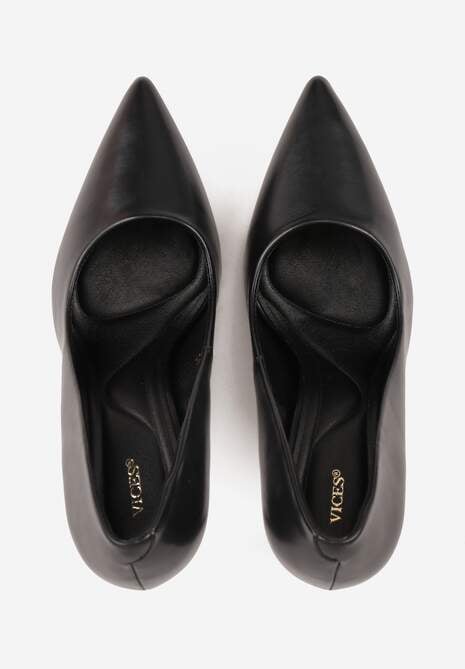 Czarne Gładkie Szpilki VICES w Klasycznym Stylu Temilis 6