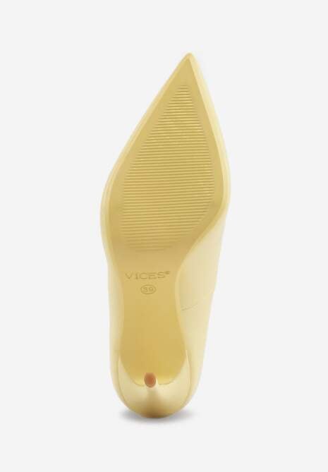 Żółte Gładkie Szpilki VICES w Klasycznym Stylu Temilis 7