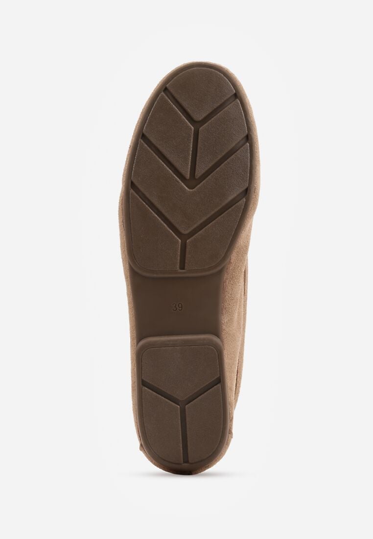 Beżowe Mokasyny VICES z Wkładką ze Skóry Naturalnej i Metalicznym Elementem Alcimene 7