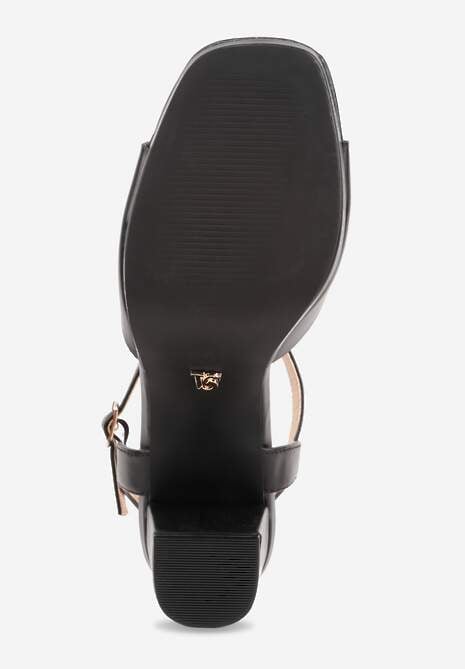 Czarne Sandały VICES na Słupku z Grubą Podeszwą i Skórzaną Wkładką Aziluna 7