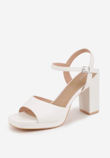 Białe Sandały VICES na Słupku z Grubą Podeszwą i Skórzaną Wkładką Aziluna 5
