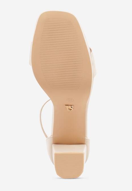 Beżowe Sandały VICES na Słupkowym Obcasie ze Skórzaną Wkładką Azimera 7