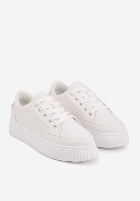 Białe Chunky Sneakersy na Tłoczonej Platformie Trianne 5