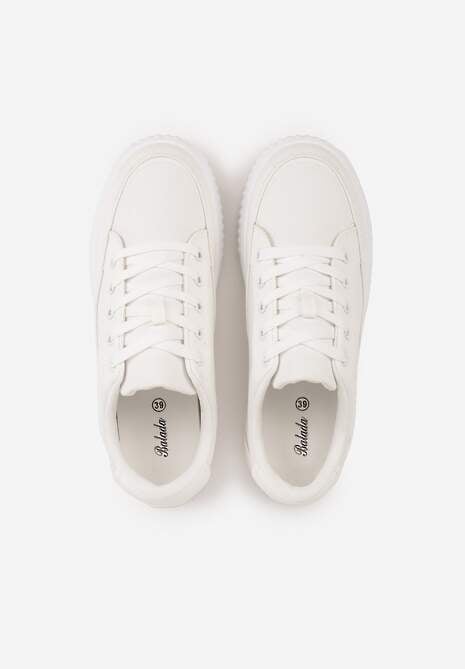 Białe Chunky Sneakersy na Tłoczonej Platformie Trianne 6