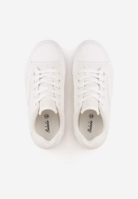 Białe Trampki o Klasycznym Fasonie na Platformie Opheme 6