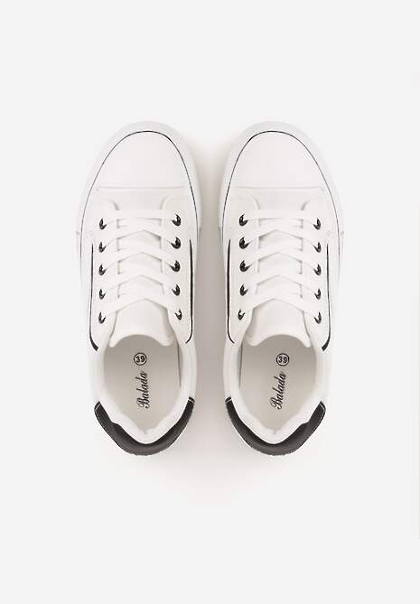 Biało-Czarne Trampki o Klasycznym Fasonie na Platformie Opheme 6