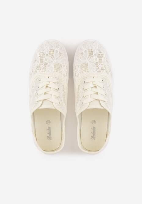 Beżowe Koronkowe Tenisówki Taralita 6