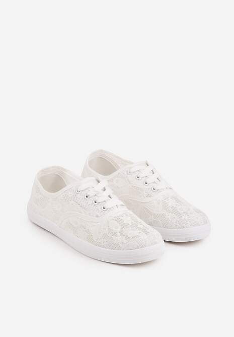 Białe Koronkowe Tenisówki Taralita 5