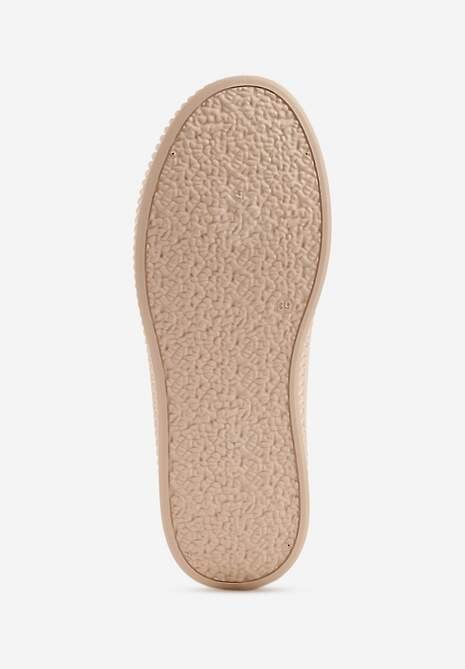 Beżowe Trampki z Imitacji Zamszu na Żłobionej Podeszwie Nivenatia 6