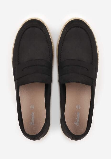 Czarne Mokasyny z Plecionką w Stylu Boho Galenatea 6