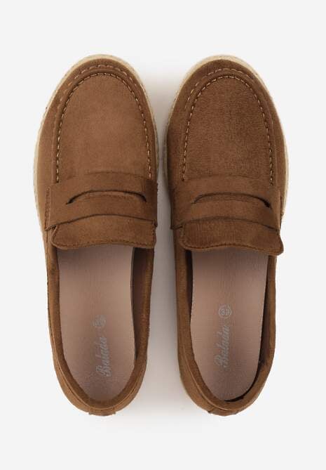 Brązowe Mokasyny z Plecionką w Stylu Boho Galenatea 6