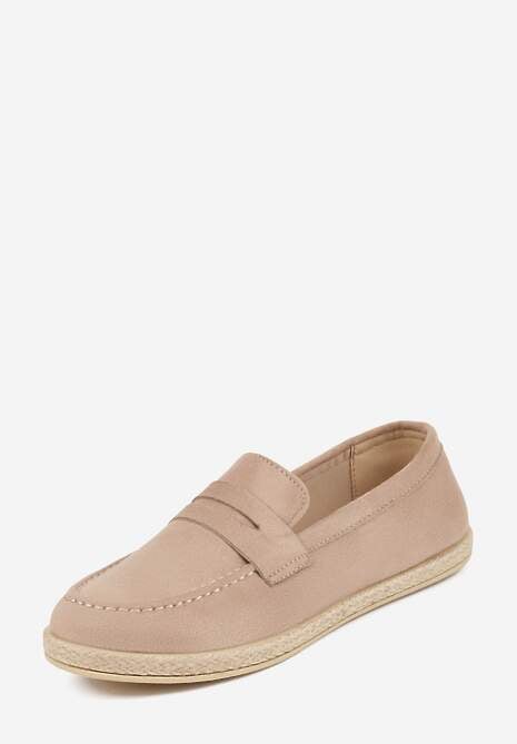 Ciemnobeżowe Mokasyny z Plecionką w Stylu Boho Galenatea 5