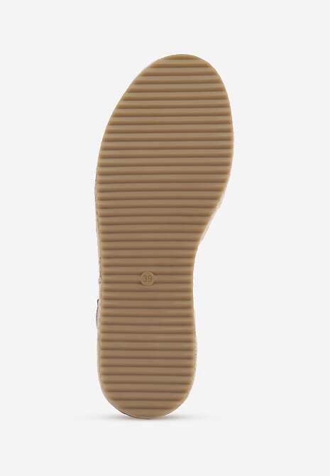 Brązowe Sandały VICES na Platformie z Plecionki z Szerokim Paskiem z Klamrą Jurelle 7