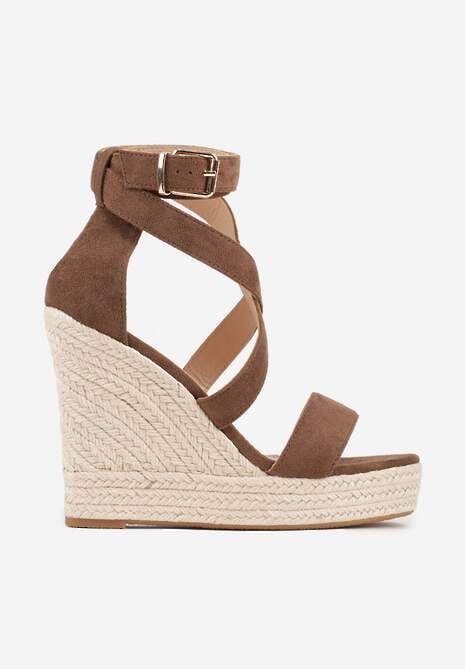 Brązowe Sandały VICES na Platformie i Koturnie z Plecionką w Stylu Boho Elikea 4