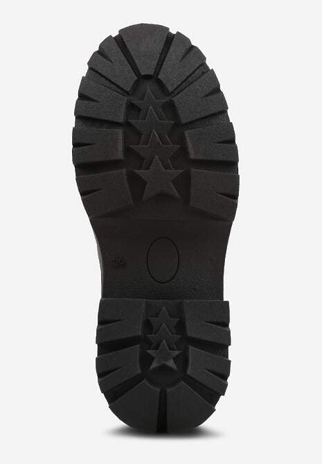 Czarne Eleganckie Półbuty Oksfordki VICES ze Sznurowaniem i Platformą Anatala 7