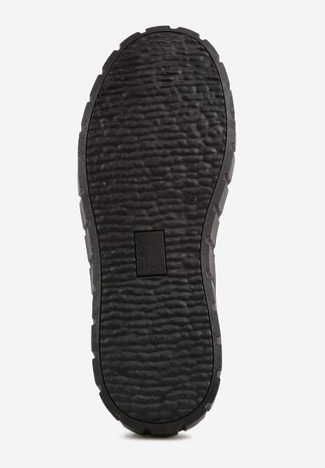 Czarne Sneakersy VICES na Tłoczonej Podeszwie w Stylu Chunky Myninis 7