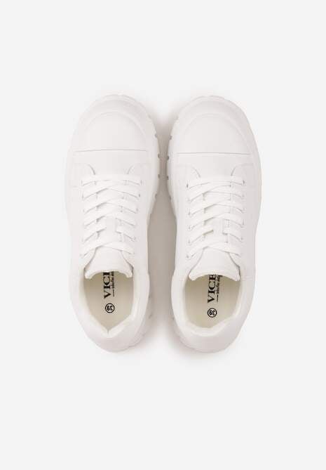 Białe Sneakersy VICES na Platformie w Stylu Chunky z Perforacją Hypsyllis 6